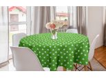 Abakuhaus Tovaglia Rotonda Irlandese, Pois E Trifogli, Tovaglia Circolare Per Sala Da Pranzo, Decorazione Cucina, 150 Cm, Verde Lime E Bianco
