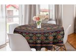 Abakuhaus Tovaglia Rotonda Etnica, Motivi Floreali Geometrici, Tovaglia Circolare Per Sala Da Pranzo, Decorazione Cucina, 150 Cm, Indaco Scarlatto