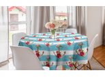 Abakuhaus Shabby Flora Tovaglia Rotonda, Ancore E Rose, Tovaglia Circolare Per Sala Da Pranzo, Decorazione Cucina, 150 Cm, Multicolore