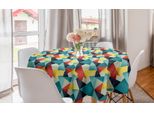 Abakuhaus Tovaglia Rotonda Astratta, Frattale Colorato, Tovaglia Circolare Per Sala Da Pranzo, Decorazione Cucina, 150 Cm, Multicolore