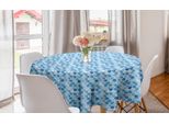 Abakuhaus Tovaglia Rotonda Acquerello, Astratta Marocchina, Tovaglia Circolare Per Sala Da Pranzo, Decorazione Cucina, 150 Cm, Blu Baby Blue