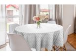 Abakuhaus Tovaglia Rotonda Bianca, Pois Verdi Vintage, Tovaglia Circolare Per Sala Da Pranzo, Decorazione Cucina, 150 Cm, Verde Bosco E Bianco