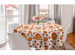 Abakuhaus Tovaglia Rotonda Harvest, Zucca Di Halloween, Tovaglia Circolare Per Sala Da Pranzo, Decorazione Per Cucina, 150 Cm, Arancione, Verde, Bianco