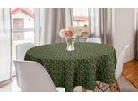 Abakuhaus Tovaglia Rotonda Natalizia, Bastoncini Di Zucchero, Tovaglia Circolare Per Sala Da Pranzo, Decorazione Per Cucina, 150 Cm, Verde, Rosso, Bianco