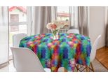 Abakuhaus Tovaglia Geometrica Rotonda, Triangoli, Cerchi Tovaglia Per Sala Da Pranzo Decorazione Per Cucina, 150 Cm, Multicolore