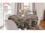 Abakuhaus Tovaglia Rotonda Astratta, Eastern Doodle Paisley, Tovaglia Circolare Per Sala Da Pranzo, Decorazione Cucina, 150 Cm, Multicolore