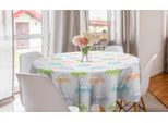 Abakuhaus Tovaglia Rotonda Per Auto, Motivo Auto Pastello, Tovaglia Circolare Per Decorazione Sala Da Pranzo Cucina, 150 Cm, Multicolore