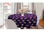 Abakuhaus Tovaglia Rotonda Con Motivo A Pesci, Animali Arcobaleno, Tovaglia Circolare Per Sala Da Pranzo E Cucina, 150 Cm, Multicolore