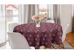 Abakuhaus Tovaglia Rotonda Invernale, Pallina Di Natale, Tovaglia Circolare Per Decorare La Sala Da Pranzo E La Cucina, 150 Cm, Arancione Pallido E Rose Secche