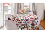 Abakuhaus Tovaglia Rotonda Con Pesci, Pesci A Strisce Vivaci, Tovaglia Circolare Per Sala Da Pranzo, Decorazione Per Cucina, 150 Cm, Multicolore