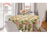 Abakuhaus Tovaglia Rotonda Asiatica, Foglie Esotiche E Farfalle, Tovaglia Circolare Per Sala Da Pranzo E Decorazione Della Cucina, 150 Cm, Verde Oliva Chiaro