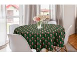 Abakuhaus Tovaglia Geometrica Rotonda, Babbo Natale Presente, Tovaglia Circolare Per Decorazione Sala Da Pranzo Cucina, 150 Cm, Verde Rubino-Bianco
