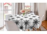 Abakuhaus Tovaglia Rotonda Con Bussola, Rosa Dei Venti Monocromatica, Tovaglia Circolare Per Sala Da Pranzo, Decorazione Per Cucina, 150 Cm, Bianco E Nero