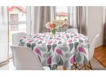 Abakuhaus Tovaglia Geometrica Rotonda, Persian Teardrop, Tovaglia Circolare Per Sala Da Pranzo, Decorazione Cucina, 150 Cm, Rosa, Grigio, Bianco