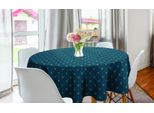 Abakuhaus Tovaglia Rotonda Fleur De Lis, Design Medievale, Tovaglia Circolare Per Sala Da Pranzo E Decorazione Della Cucina, 150 Cm, Blu Grigio