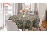 Abakuhaus Tovaglia Rotonda Marocchina, Motivi Orientali, Tovaglia Circolare Per Sala Da Pranzo, Decorazione Cucina, 150 Cm, Multicolore