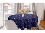 Abakuhaus Tovaglia Rotonda, Doodle Cosmos Elements, Tovaglia Circolare Per Sala Da Pranzo, Decorazione Cucina, 150 Cm, Multicolore