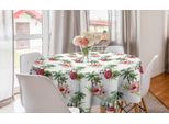 Abakuhaus Hawaii Tovaglia Rotonda, Palme E Ibisco, Tovaglia Circolare Per Sala Da Pranzo, Decorazione Per Cucina, 150 Cm, Verde Reseda E Rosa Pallido