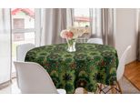 Abakuhaus Tovaglia Rotonda Mandala, Cultura Locale, Tovaglia Circolare Per Sala Da Pranzo, Decorazione Per Cucina, 150 Cm, Verde Chiaro Verde Scuro