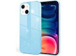Nalia Robusta Custodia Glitter Per Iphone 13, Antiurto Scintillante Custodia Protettiva Ibrida Custodia In Silicone Rinforzato Blu