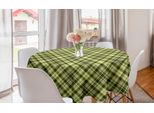 Abakuhaus Tovaglia Rotonda Verde E Marrone, Tartan Diagonale, Tovaglia Circolare Per Sala Da Pranzo, Decorazione Cucina, 150 Cm, Verde Felce Marrone