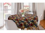 Abakuhaus Tovaglia Rotonda Africana, Motivi Paisley Astratti, Tovaglia Circolare Per Sala Da Pranzo, Decorazione Cucina, 150 Cm, Multicolore