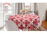 Abakuhaus Tovaglia Rotonda Rossa, Ornamento West Scroll, Tovaglia Circolare Per Sala Da Pranzo, Decorazione Per Cucina, 150 Cm, Rosso-Bianco