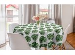 Abakuhaus Tovaglia Rotonda Con Foglie Verdi, Foglie Di Palma Naturali, Tovaglia Circolare Per Sala Da Pranzo, Decorazione Per Cucina, 150 Cm, Verde E Bianco