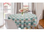 Abakuhaus Tovaglia Rotonda Seafoam, Motivi Astratti Primaverili, Tovaglia Circolare Per Sala Da Pranzo, Decorazione Cucina, 150 Cm, Seafoam Teal Dark Coral