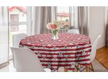 Abakuhaus 4 Luglio Tovaglia Rotonda, Stars Of Freedom, Tovaglia Circolare Per Sala Da Pranzo, Decorazione Per Cucina, 150 Cm, Blu Reale, Beige, Rosso