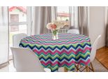 Abakuhaus Tovaglia Rotonda Colorata, Linee Chevron Colorate, Tovaglia Circolare Per Sala Da Pranzo, Decorazione Cucina, 150 Cm, Multicolore