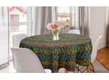 Abakuhaus Tovaglia Rotonda Con Motivo A Pesci, Stile Retrò Con Piccoli Animali, Tovaglia Circolare Per Sala Da Pranzo E Cucina, 150 Cm, Multicolore