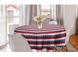 Abakuhaus 4 Luglio Tovaglia Rotonda, Motivo Bandiera Americana, Tovaglia Circolare Per Sala Da Pranzo, Decorazione Cucina, 150 Cm, Viola Blu Rubino-Bianco