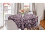 Abakuhaus Tovaglia Rotonda Vintage, Fiori, Tovaglia Circolare Per Sala Da Pranzo, Decorazione Per Cucina, 150 Cm, Melanzana Corallo Beige