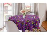Abakuhaus Tovaglia Rotonda Con Emoticon, Fumetti Anni '90 Per Donne, Tovaglia Circolare Per Decorare La Sala Da Pranzo E La Cucina, 150 Cm, Multicolore