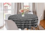 Abakuhaus Tovaglia Rotonda Astratta, Forme Geometriche Triangolari, Tovaglia Circolare Per Sala Da Pranzo, Decorazione Cucina, 150 Cm, Bianco E Nero