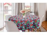 Abakuhaus Tovaglia Rotonda Colorata, Motivo Botanico Primaverile, Tovaglia Circolare Per Sala Da Pranzo E Cucina, 150 Cm, Multicolore