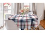 Abakuhaus Tovaglia Rotonda, Motivo Country Britannico, Tovaglia Circolare Per Sala Da Pranzo E Cucina, 150 Cm, Vermiglio Blu Navy
