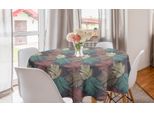 Abakuhaus Tovaglia Rotonda Con Motivi Floreali, Foglie Colorate, Tovaglia Circolare Per Sala Da Pranzo, Decorazione Per Cucina, 150 Cm, Multicolore