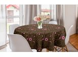 Abakuhaus Tovaglia Rotonda Con Cuori, Cerchi Di San Valentino, Tovaglia Circolare Per Decorare La Sala Da Pranzo E La Cucina, 150 Cm, Rosa Marrone