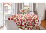 Abakuhaus Tovaglia Rotonda Con Motivo Fragole, Motivi Paisley Con Frutta, Tovaglia Circolare Per Sala Da Pranzo, Decorazione Cucina, 150 Cm, Multicolore