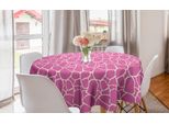 Abakuhaus Tovaglia Rotonda Giraffa, Pelle Animale Astratta, Tovaglia Circolare Per Sala Da Pranzo, Decorazione Cucina, 150 Cm, Rosa Crema
