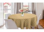 Abakuhaus Tovaglia Rotonda Retrò, Damasco Classico Vittoriano, Tovaglia Circolare Per Sala Da Pranzo, Decorazione Cucina, 150 Cm, Marrone Chiaro