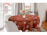 Abakuhaus Tovaglia Rotonda Vintage, Silhouette Floreali, Tovaglia Circolare Per Decorare La Sala Da Pranzo E La Cucina, 150 Cm, Multicolore