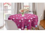 Abakuhaus Tovaglia Geometrica Rotonda, Design In Stile Memphis, Tovaglia Circolare Per Sala Da Pranzo E Decorazione Della Cucina, 150 Cm, Rosa, Azzurro, Nero