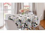 Abakuhaus Tovaglia Rotonda Grunge, Pois Colorati Scarabocchiati, Tovaglia Circolare Per Sala Da Pranzo, Decorazione Cucina, 150 Cm, Multicolore