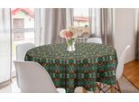 Abakuhaus Tovaglia Rotonda Etnica, Motivi Astratti Vorticosi, Tovaglia Circolare Per Sala Da Pranzo, Decorazione Per Cucina, 150 Cm, Multicolore