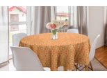 Abakuhaus Tovaglia Rotonda In Stile Art Nouveau, Geometrica Grunge Pastello, Tovaglia Circolare Per Sala Da Pranzo, Decorazione Cucina, 150 Cm, Giallo Pallido Vermiglio