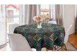 Abakuhaus Tovaglia Geometrica Rotonda, Motivo A Rombi Retrò, Tovaglia Circolare Per Sala Da Pranzo, Decorazione Per Cucina, 150 Cm, Multicolore