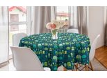 Abakuhaus Tovaglia Rotonda Con Meduse, Simpatici Animali Marini, Tovaglia Circolare Per Decorare La Sala Da Pranzo E La Cucina, 150 Cm, Multicolore